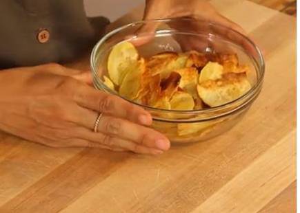 Baked Sweet Potato Chips in a Bowl